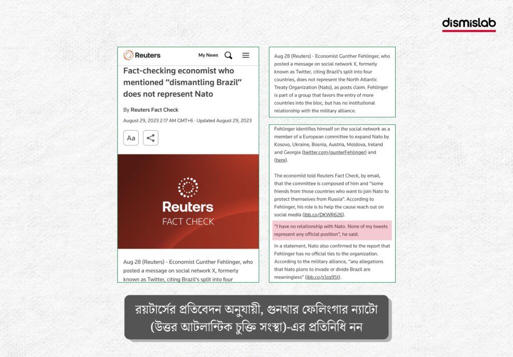 গুনথার ফেলিংগার-এর এক্স পোস্ট - ফ্যাক্টচেক (2)