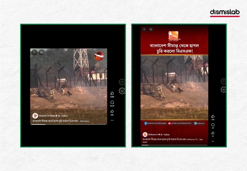 AI-generated video falsely showing BSF soldiers stealing a white goat at the Bangladesh–India border.