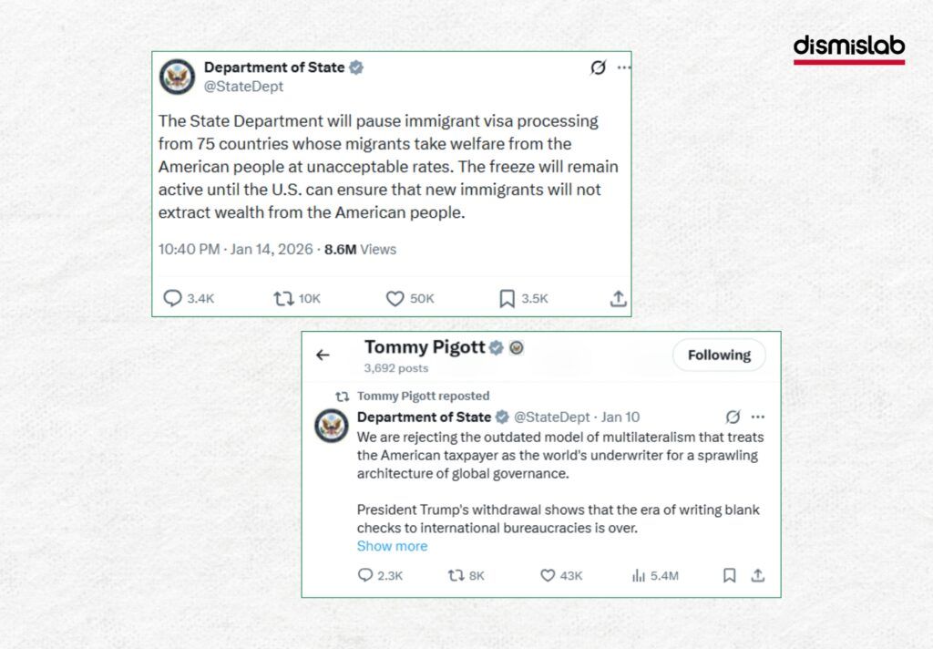 Fact-check report: Due to errors in Fox News and Reuters coverage, claims spread that the United States suspended all types of visas for 75 countries including Bangladesh; verification shows only immigrant visas were suspended, not all visa categories.