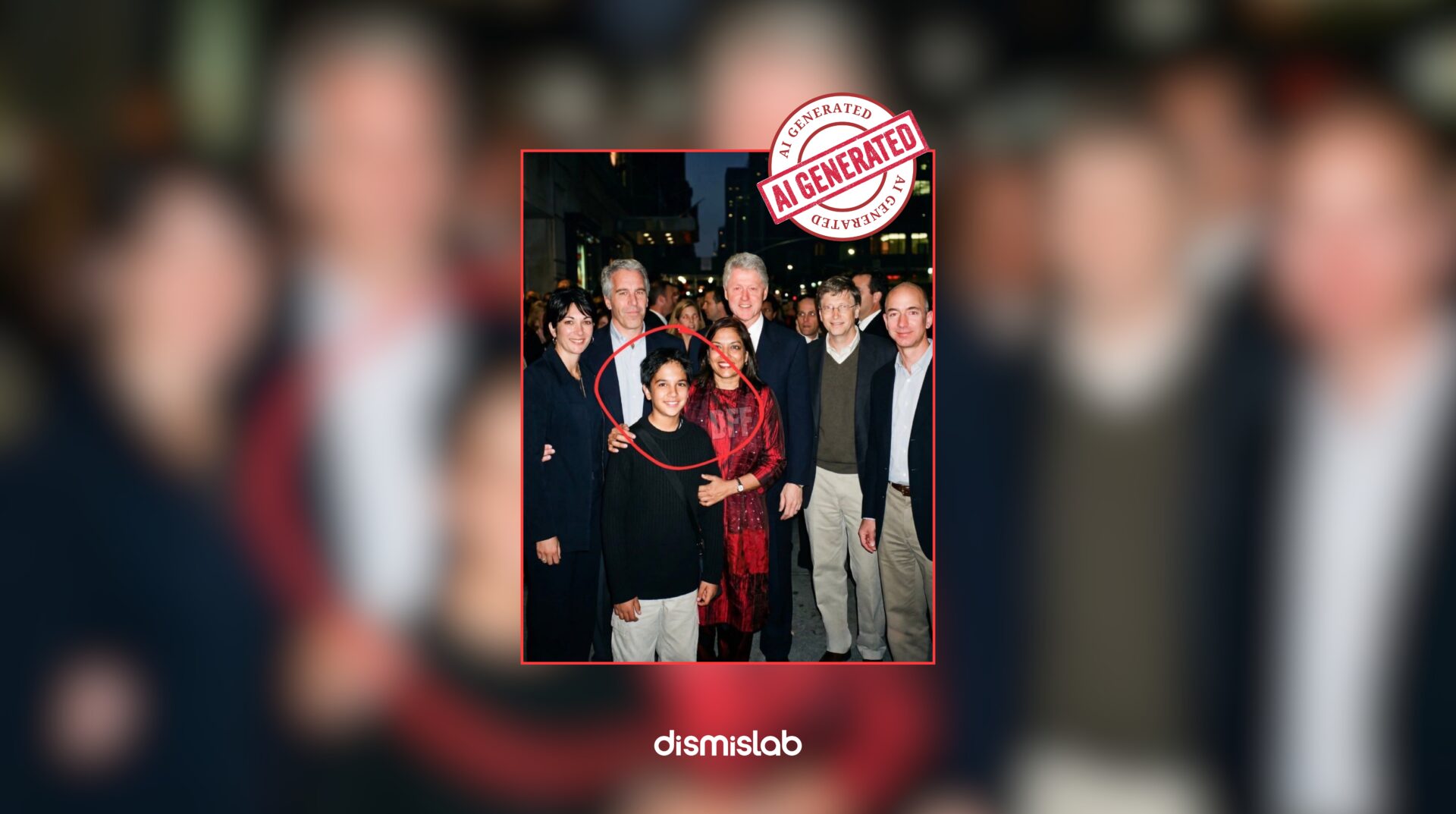 AI-generated image falsely showing Jeffrey Epstein with Joran Mamdani as a child shared on Facebook — fact-check reveals the viral photo is digitally manipulated
