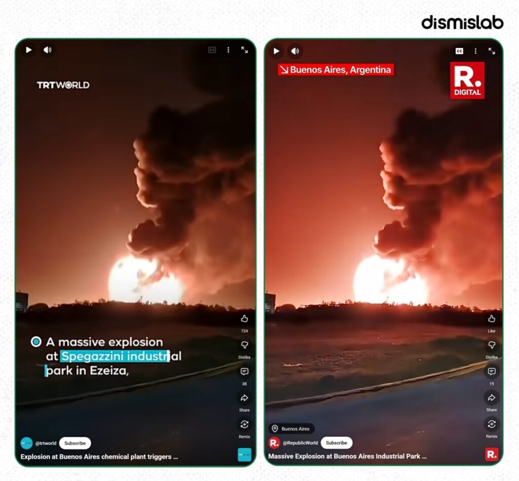 Fact-check: Viral video claiming Iran missile strike on Israeli chemical factory actually shows 2025 Buenos Aires, Argentina industrial explosion