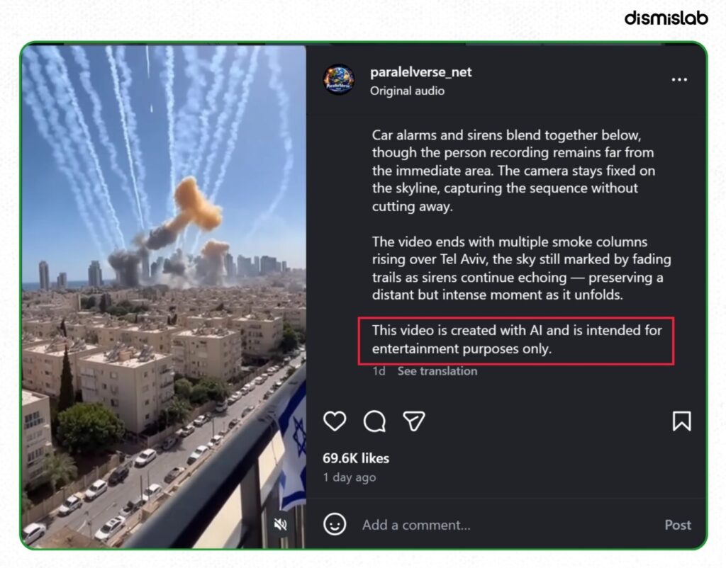Fact-check: An AI-generated video falsely claiming that Iran launched repeated missile attacks on Israel’s capital Tel Aviv circulated on Facebook and other social media platforms.