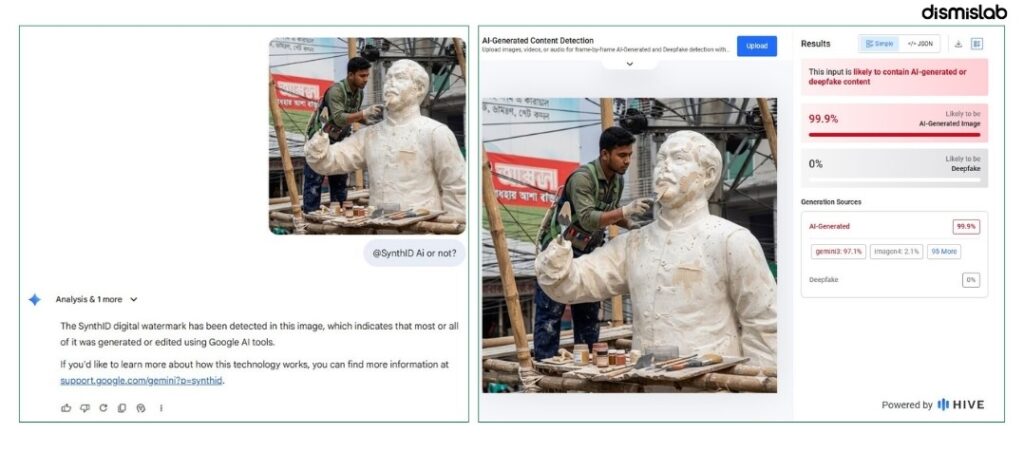 ফ্যাক্ট চেক এআই দিয়ে বানানো ছবি শেয়ার করে প্রধানমন্ত্রী তারেক রহমানের উদ্যোগে বঙ্গবন্ধুর ভাস্কর্য সংস্কারের ভুয়া খবর প্রচার