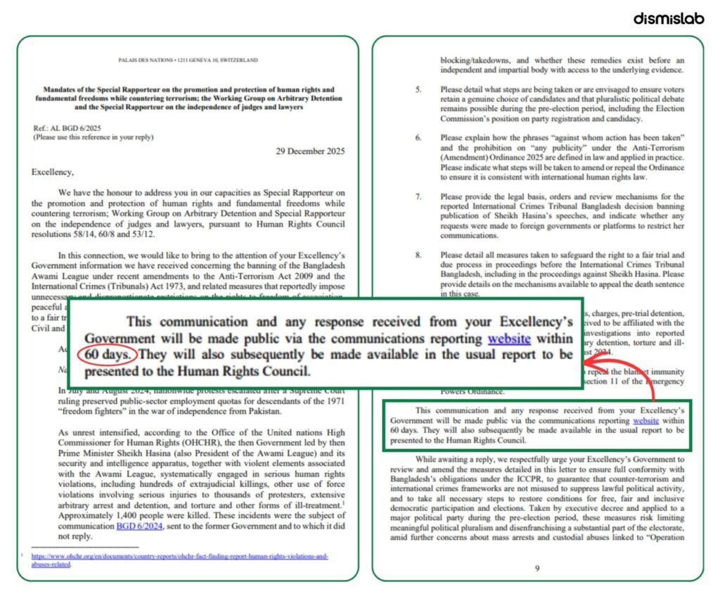 Fact-check: Viral video falsely claims the United Nations sent a letter ordering Bangladesh to lift the ban on Awami League within 60 days