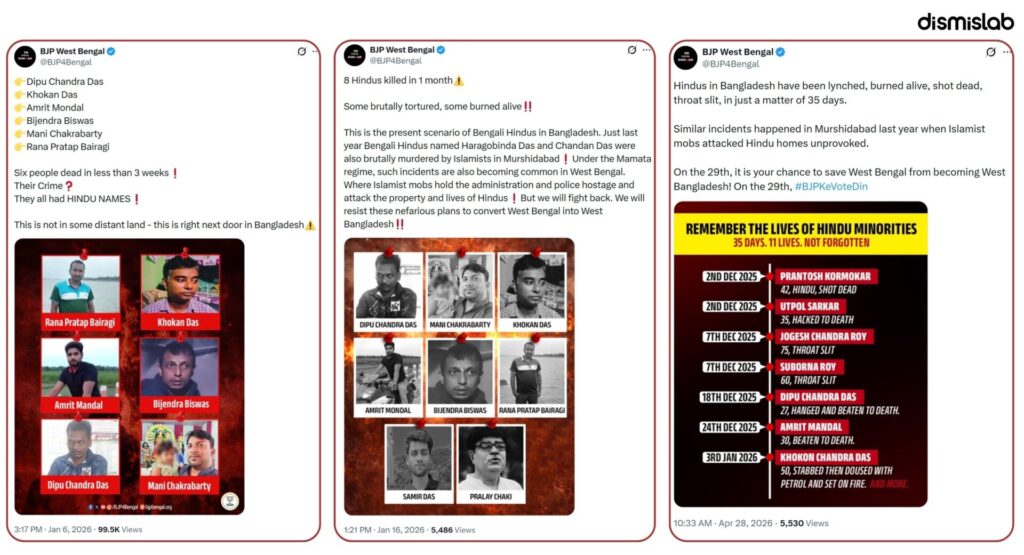 Fact-check report on Bharatiya Janata Party using misleading videos and Bangladesh-related misinformation to spread the “West Bangladesh” narrative during the West Bengal election campaign.