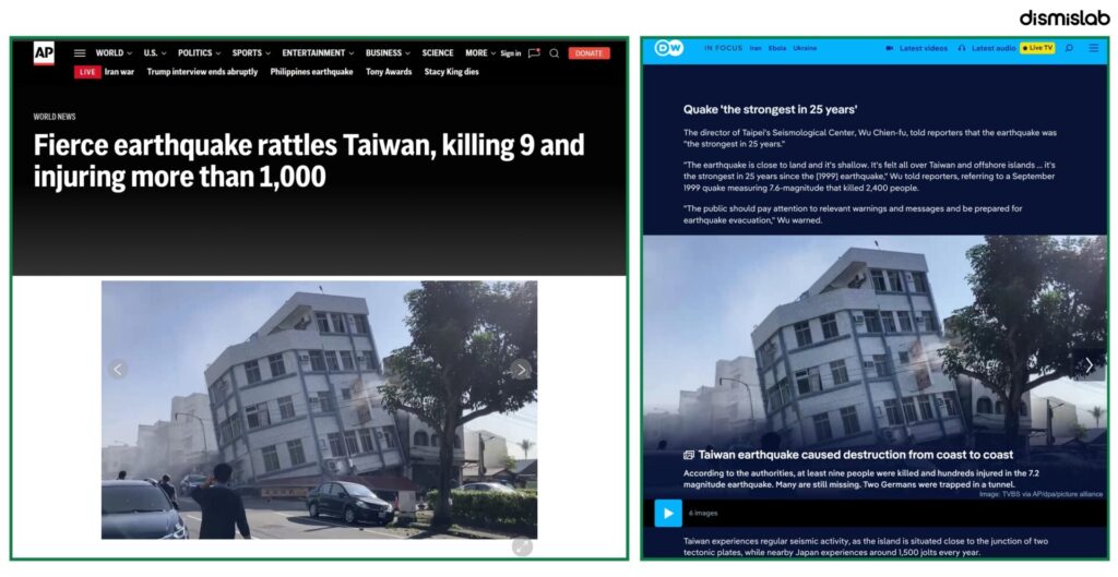 Fact-check: Old earthquake footage from Taiwan and Turkey falsely shown by media as scenes from the 7.8 magnitude earthquake near Mindanao, Philippines.