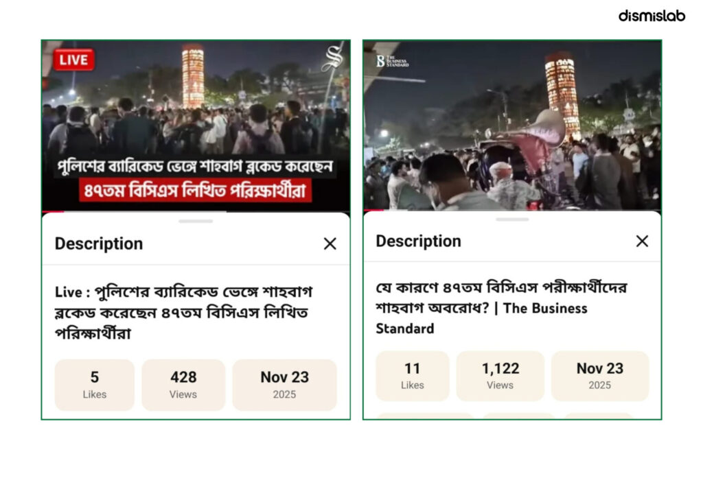 শাহবাগে বিসিএস পরীক্ষার্থীদের আন্দোলনের পুরোনো ভিডিও প্রতিবেদন