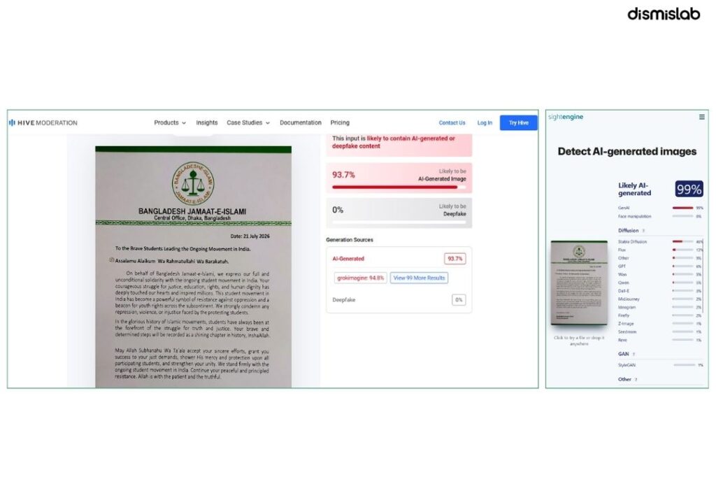 ভারতের চলমান আন্দোলনে জামায়াত সমর্থন দিয়েছে দাবিতে দেশটির গণমাধ্যমে ভূয়া চিঠি প্রচার