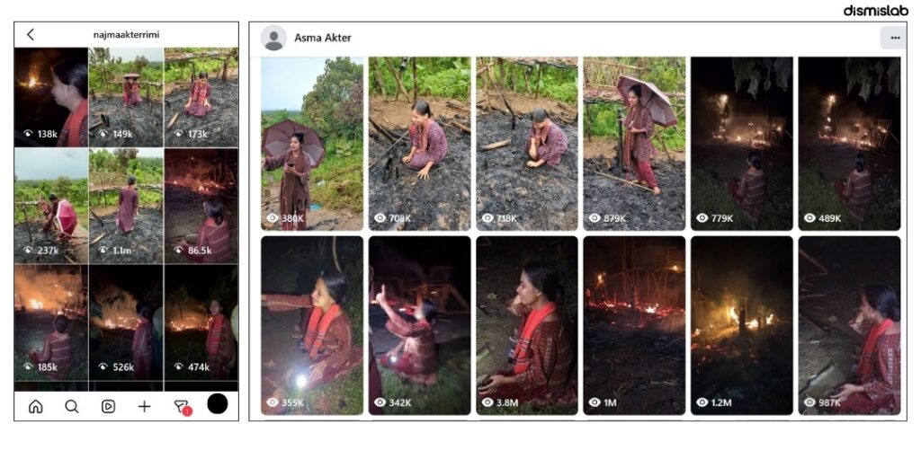 Fire footage misrepresented as communal violence in Bangladesh.