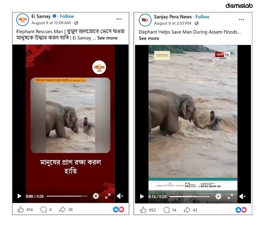 ফ্যাক্টচেক স্রোতে আটকে পড়া ব্যক্তিকে হাতির সাহায্যে উদ্ধারের ভিডিওটি নেপালের সাম্প্রতিক বন্যার নয়