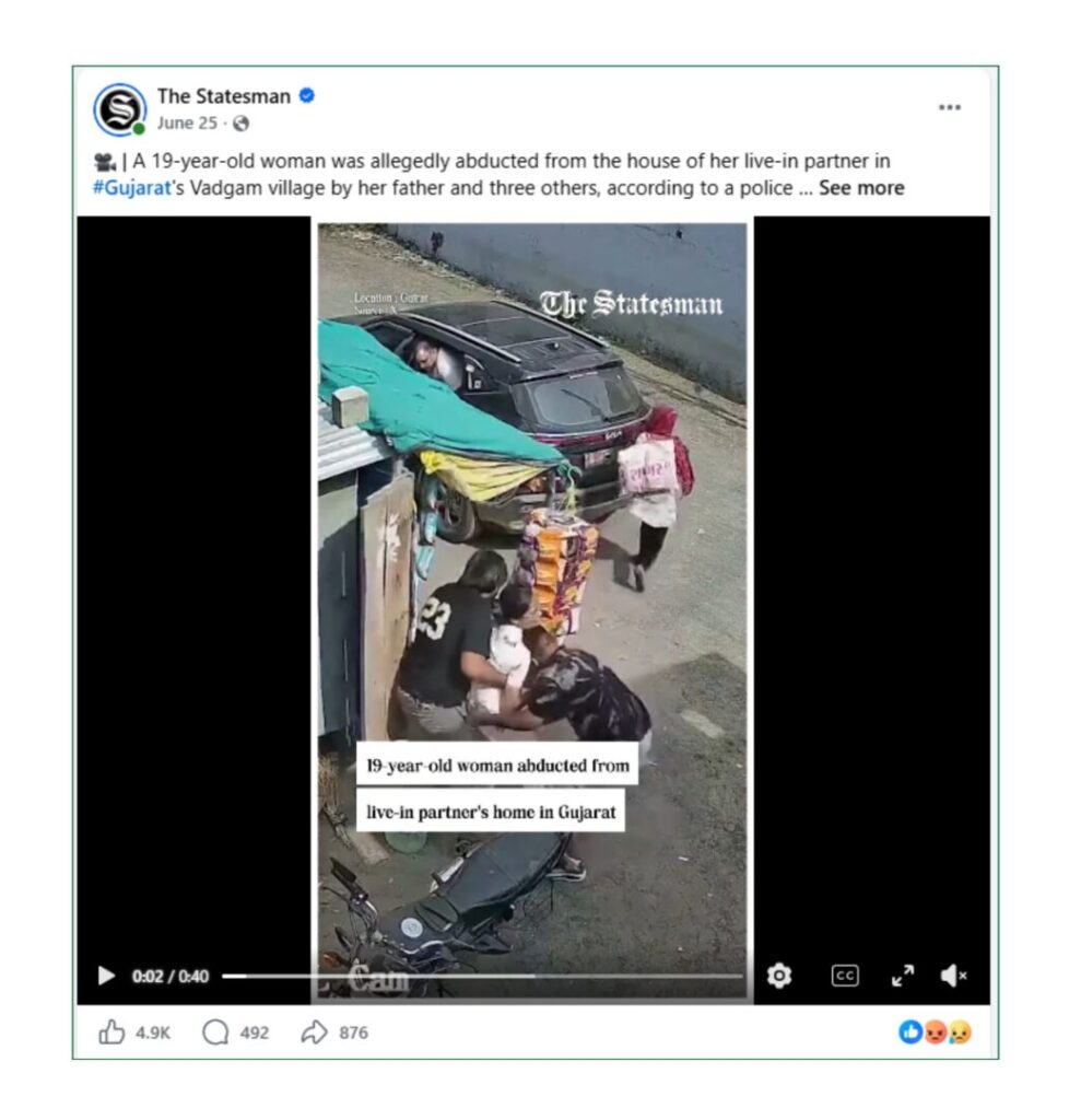 Misleading video claimed to show a Hindu girl being abducted in Bangladesh