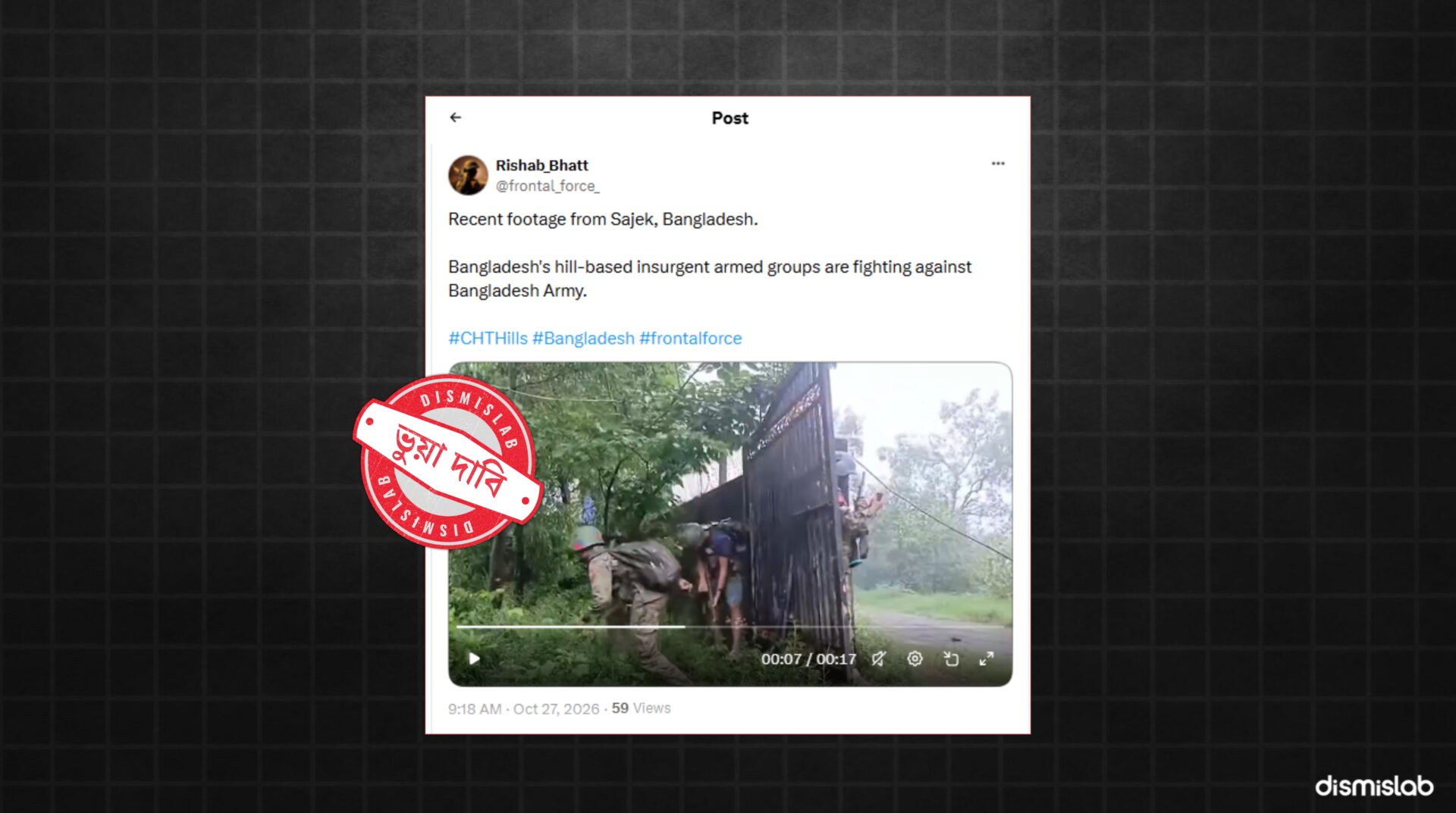 Old Myanmar clash video falsely shared as a Bangladesh Army conflict in Sajek.